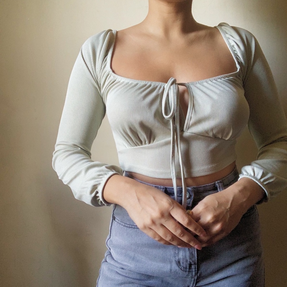 light mint green crop top